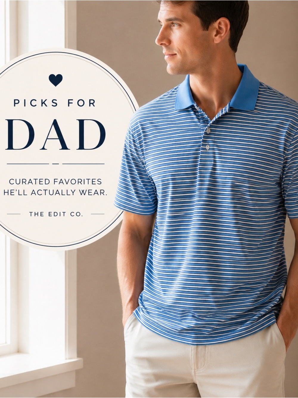 Donald Ross Blue White Striped Golf Polo L XL